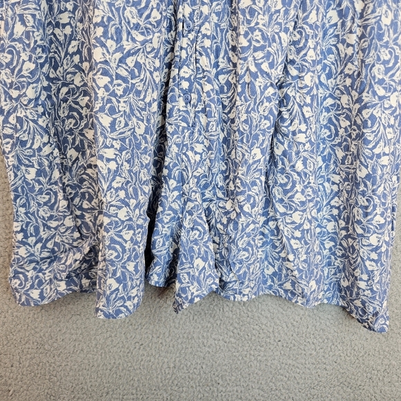 Chelsea 28 Womens Blue & White Floral Print Bailey Romper Sz 2XL Deep V-Neck - Picture 9 of 13